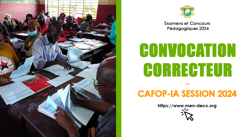 Impression des convocations des correcteurs CAFOP-IA - Session 2024